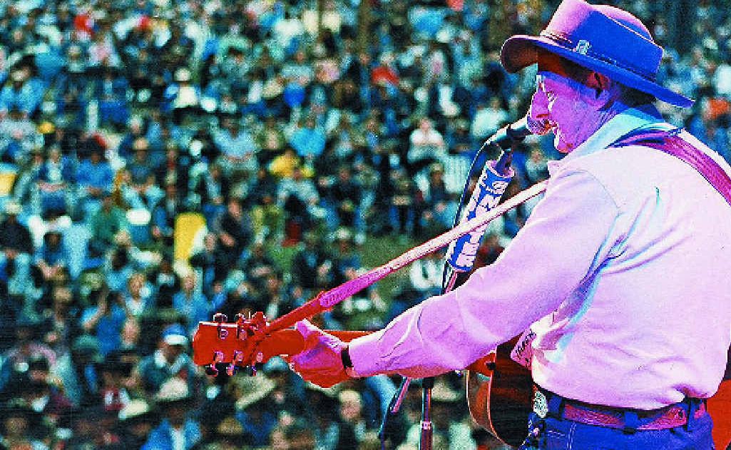 Artists at last month's Gympie Muster also paid tribute to Slim, pictured performing at the festival. Artists at last month's Gympie Muster also paid tribute to Slim, pictured performing at the festival.